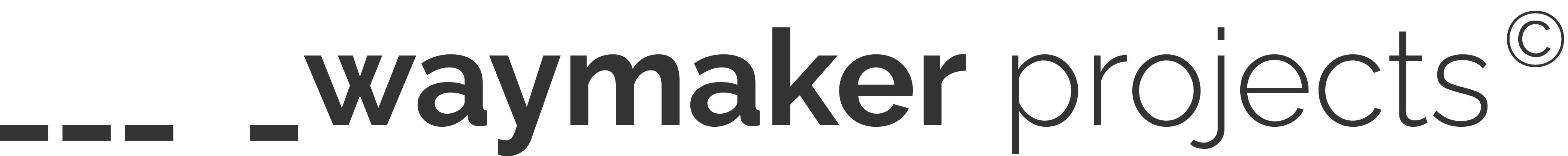 Waymaker Projects logo, negative version